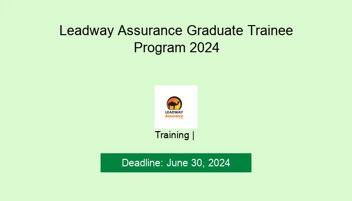 Leadway Assurance Graduate Trainee Program 2024