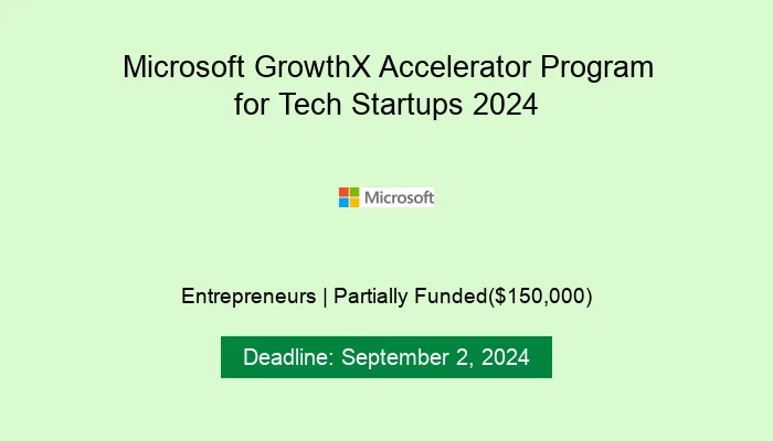 Microsoft GrowthX Accelerator Program for Tech Startups 2024