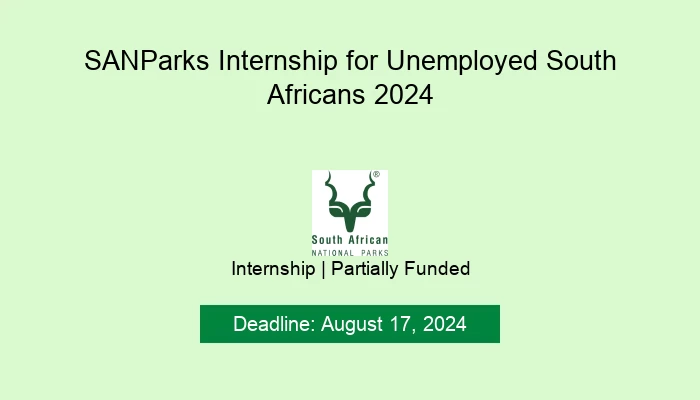 SANParks Internship for Unemployed South Africans 2024